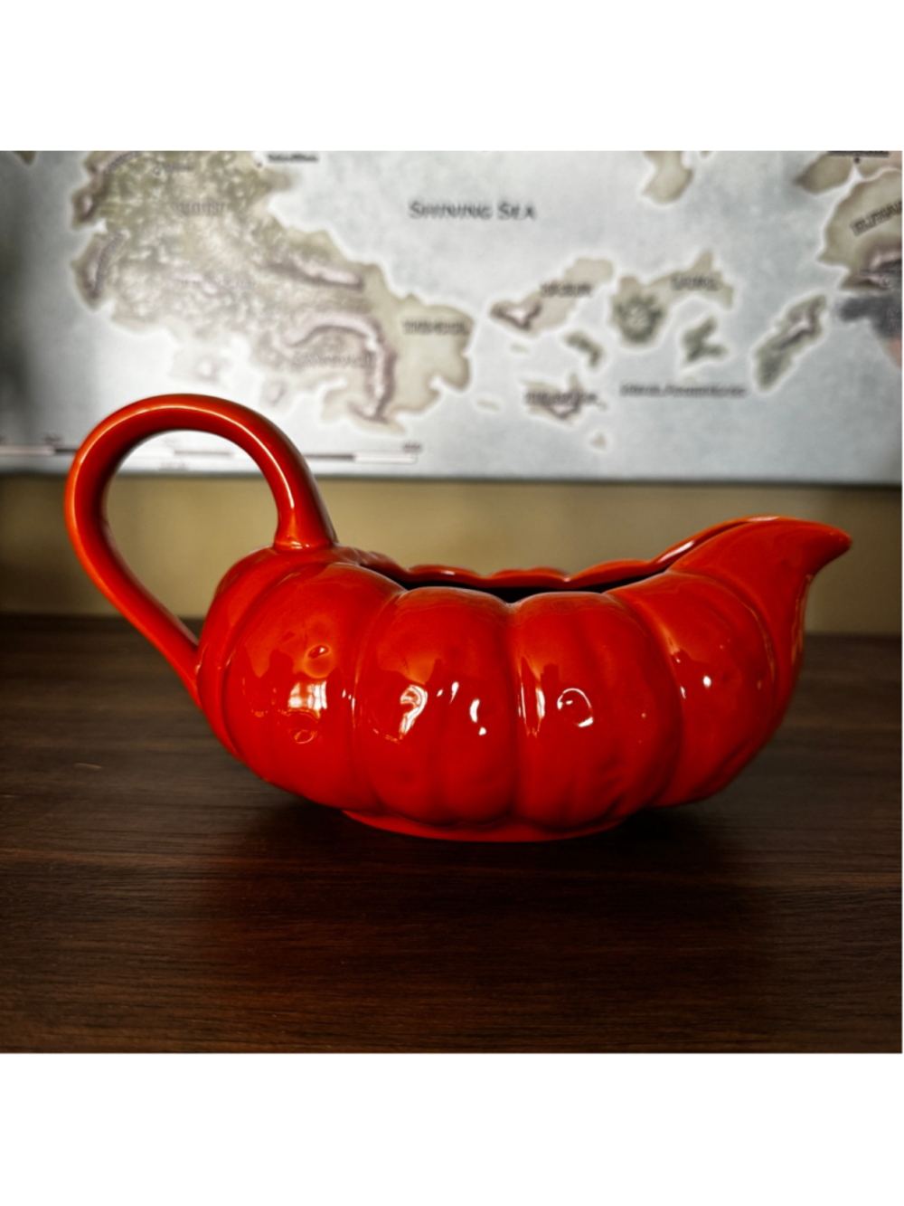 Global Design Connections Orange Pumpkin Gravy Boat Fall Thanksgiving